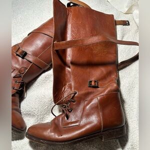 Iconic RARE Ralph Lauren Vintage Brown Wrap Riding Boots 6.5/7